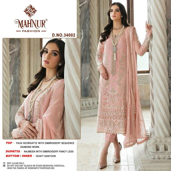 Mahnur Vol 34 Georgette Pakistani Suits Catalog
